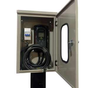 Protective steel cabinet for charger