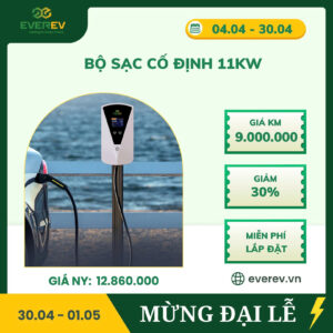 Sạc EverEV treo tường cố định 11kW